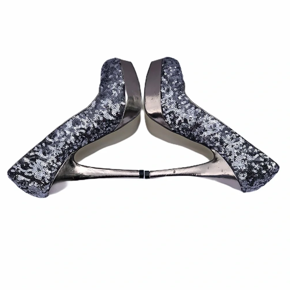 MADDEN GIRL “Trebek” Sequins Platform Heels SZ-7